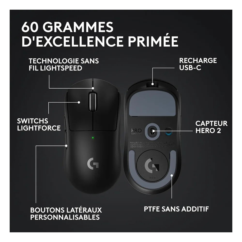 Logitech Souris gaming 8000Hz