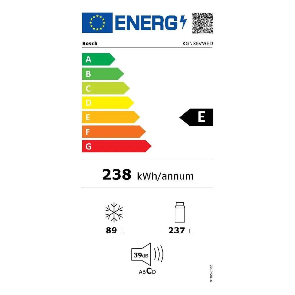 Bosch Réfrigérateur 326 L KGN36VWED