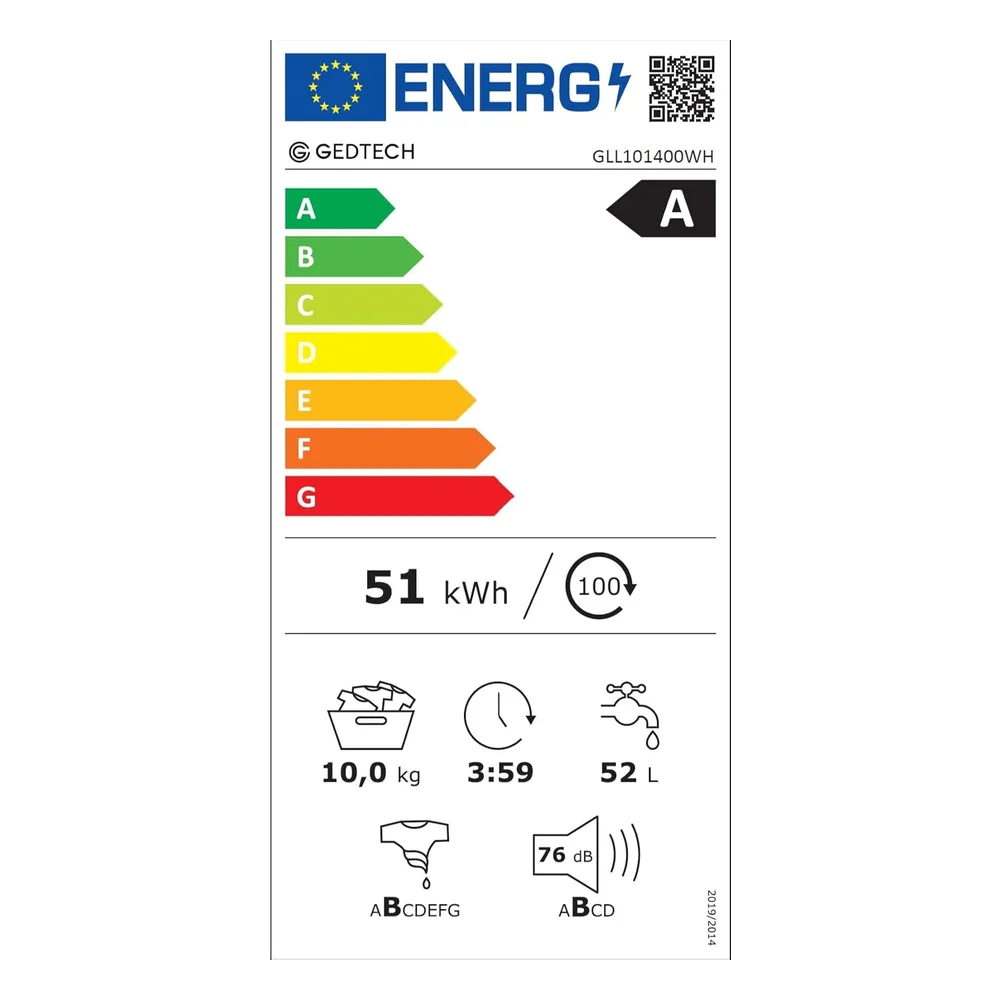 GEDTECH Lave-linge 10 kg GLL101400WH
