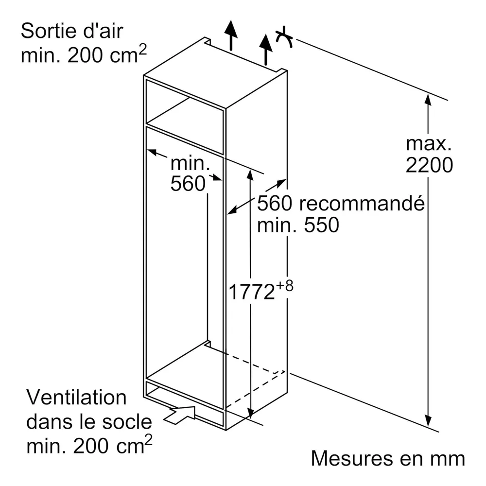 Bosch Réfrigérateur 310 L KIR81NSE0