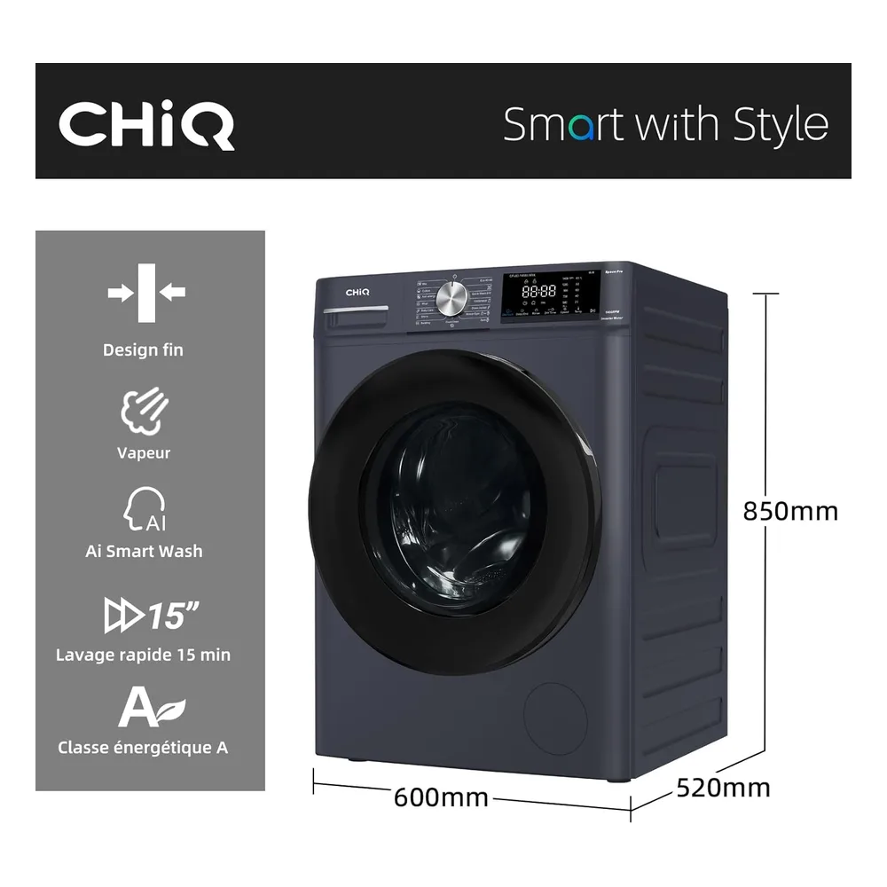 CHiQ Lave-linge 8 kg CFL80-14586IM3XA
