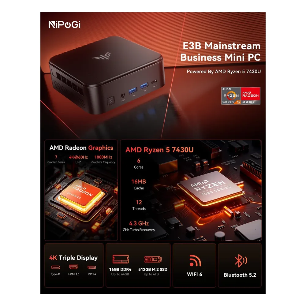 NiPoGi Mini PC 16GB\*2
