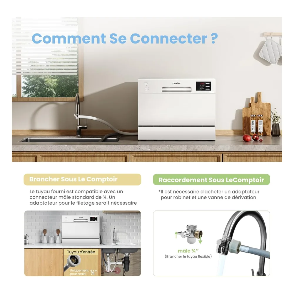 Comfee Lave-vaisselle 6 couverts TD602E-W