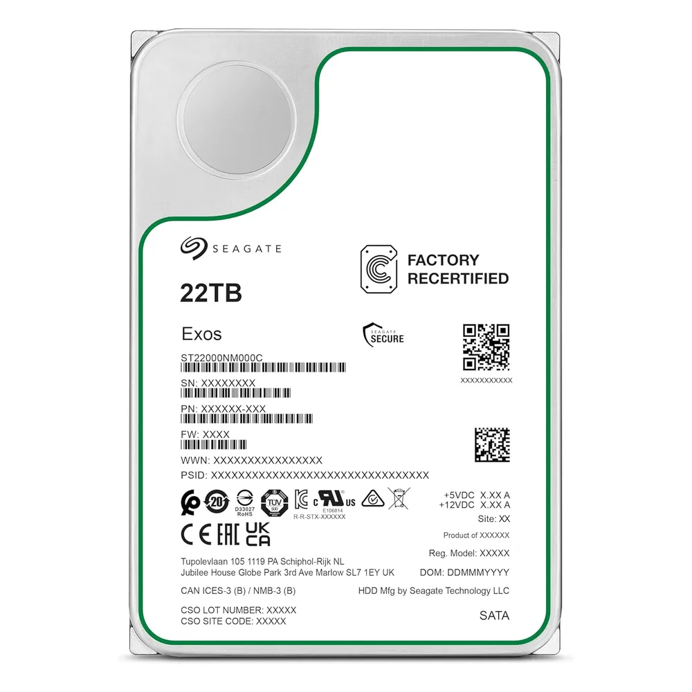 Seagate Disque dur 22 To ST22000NM000C
