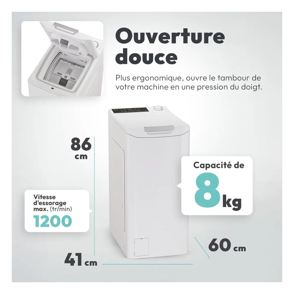 Candy Lave-linge 8 kg TCAS284TM4-S