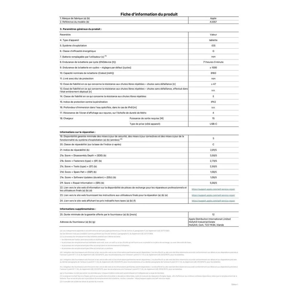 Apple iPad Pro 11 256 Go