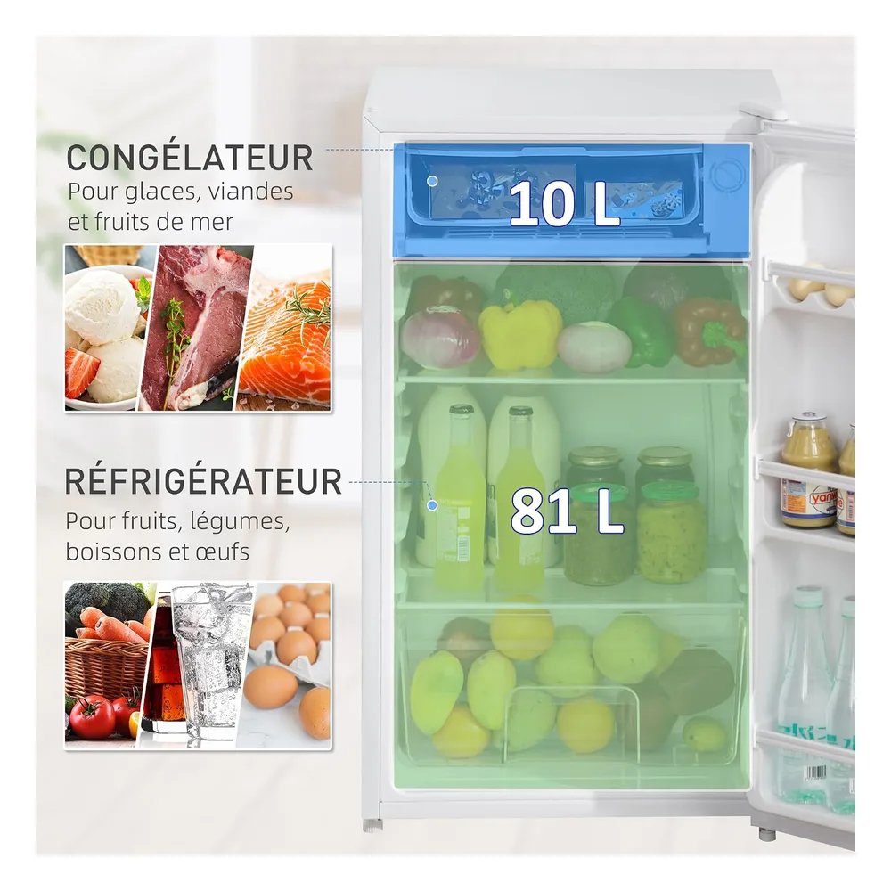 HOMCOM Réfrigérateur 91 L T4M7