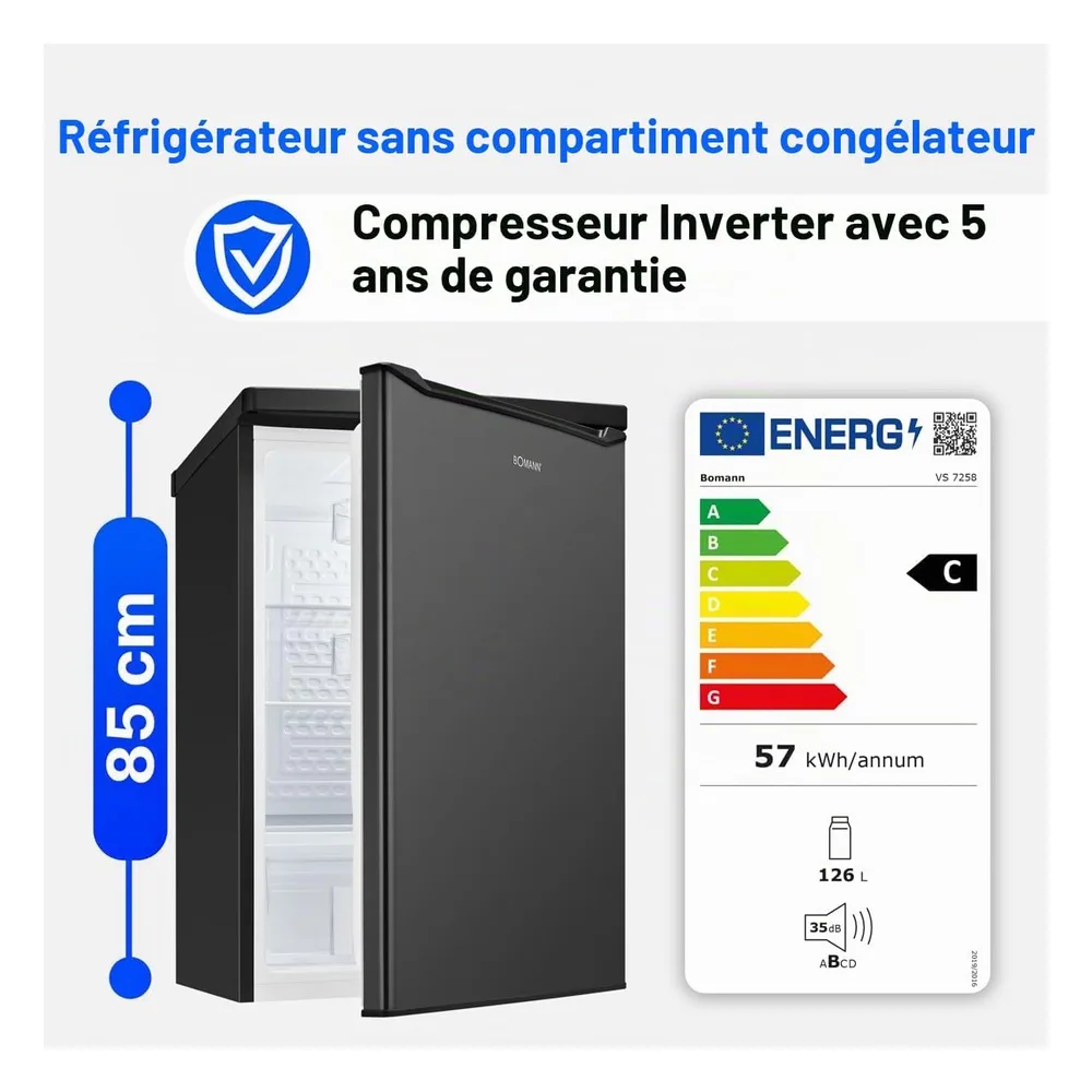 Bomann Réfrigérateur 126 L