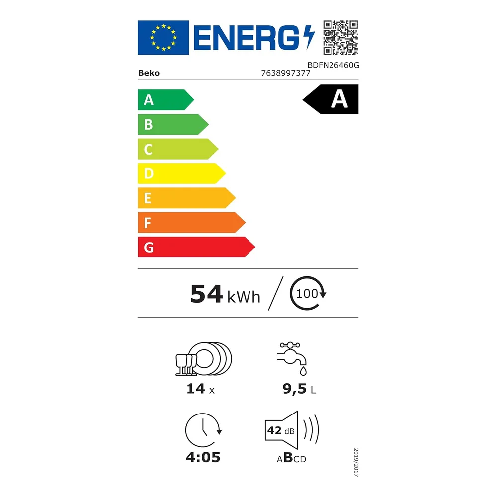 Beko Lave-vaisselle 14 couverts BDFN26460G