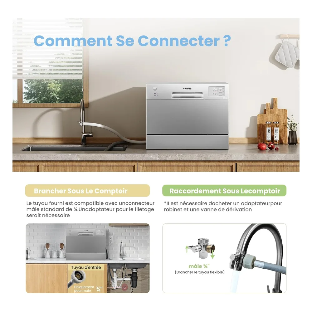 Comfee Lave-vaisselle 6 couverts CDWMT0602ESD-EU
