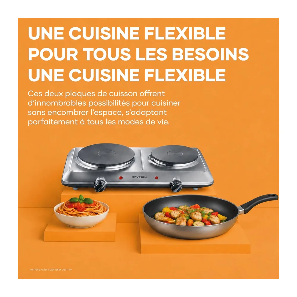Severin Plaque de cuisson électrique double, 2 feux, réchaud de camping