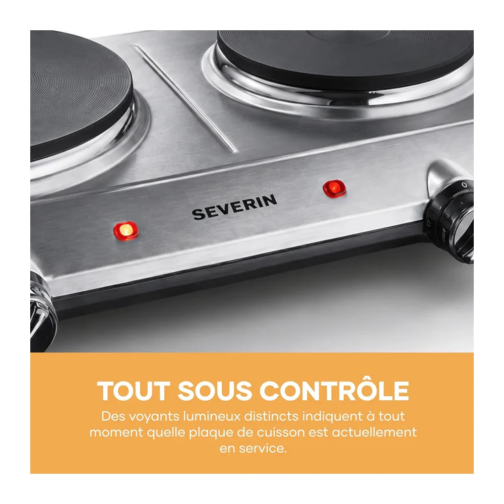 Severin Plaque de cuisson électrique double, 2 feux, réchaud de camping
