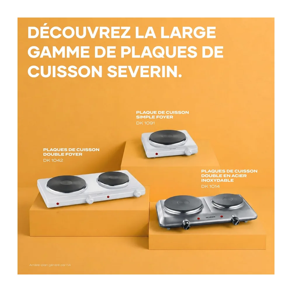 Severin Plaque de cuisson électrique double, 2 feux, réchaud de camping
