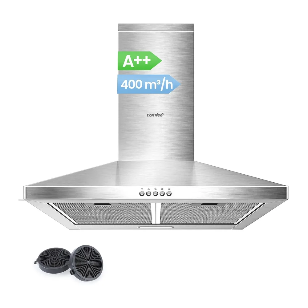 CIARRA CBCS6201 Hotte Aspirante 60 cm Classe A++ Murale Inox [Classe énergétique A++]