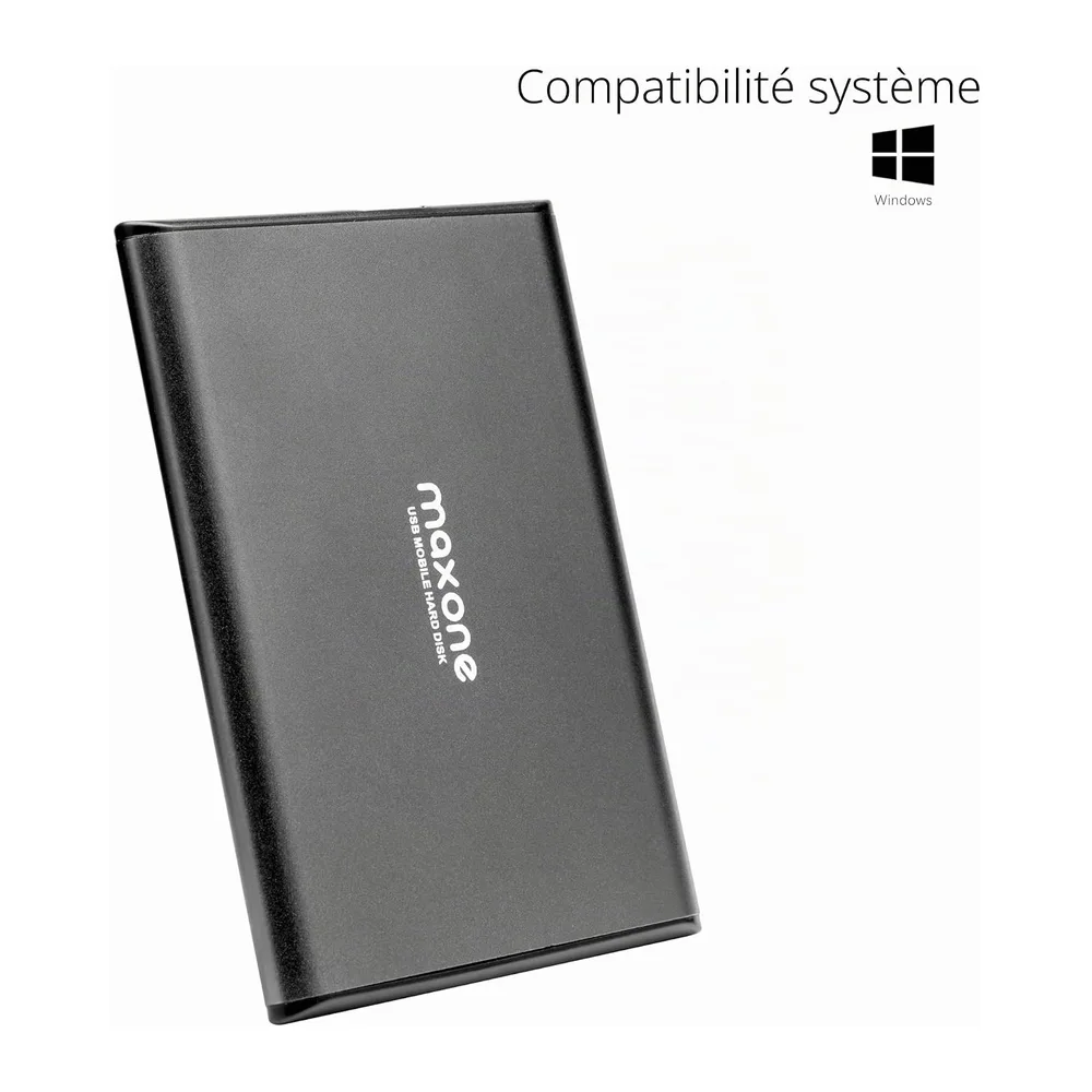 Maxone Disque Dur Externe Portable 1To 2.5" USB 3.0 Ultra Fin Aluminium | Stockage et Sauvegarde pour PC, Mac, Laptop, X