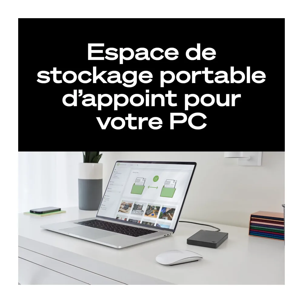 Seagate 2ToDisque Dur Portable | USB 3.0 (STGX2000400) | Stockage HDD quotidien. Sauvegarde plug-and-play. Windows & mac