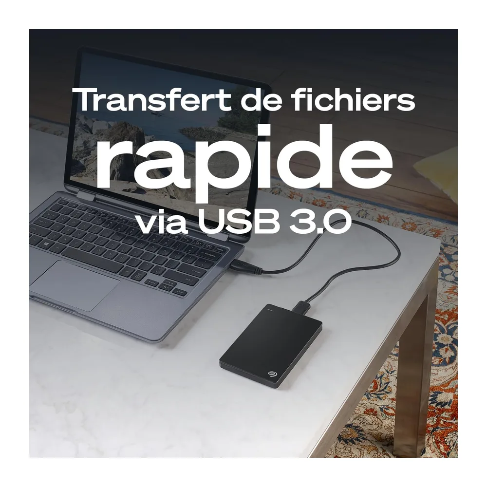 Seagate 2ToDisque Dur Portable | USB 3.0 (STGX2000400) | Stockage HDD quotidien. Sauvegarde plug-and-play. Windows & mac