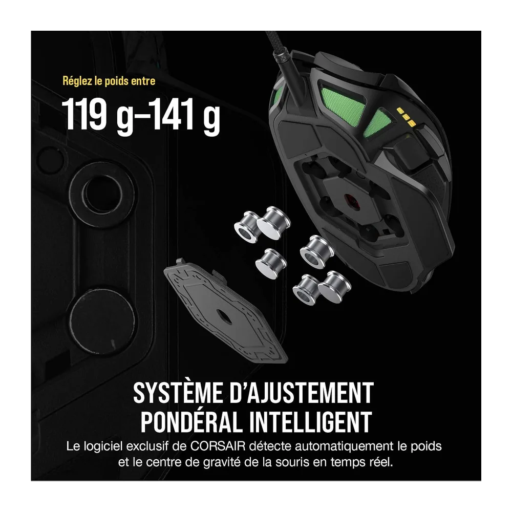 Corsair NIGHTSWORD RGB Souris de Jeu FPS/MOBA Filaire – Noir