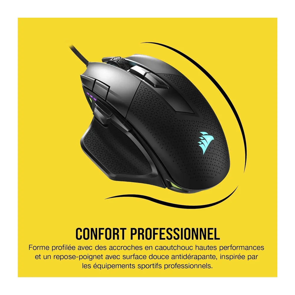 Corsair NIGHTSWORD RGB Souris de Jeu FPS/MOBA Filaire – Noir