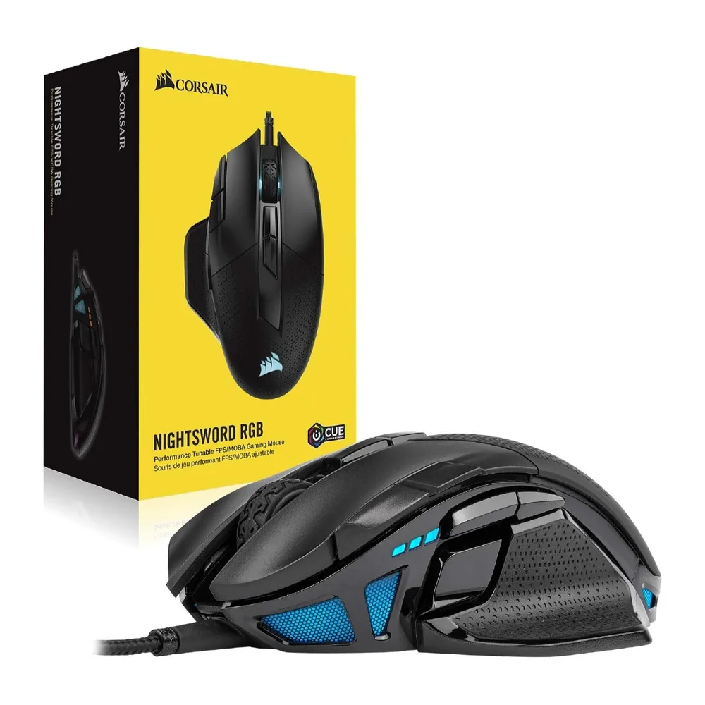 Corsair NIGHTSWORD RGB Souris de Jeu FPS/MOBA Filaire – Noir