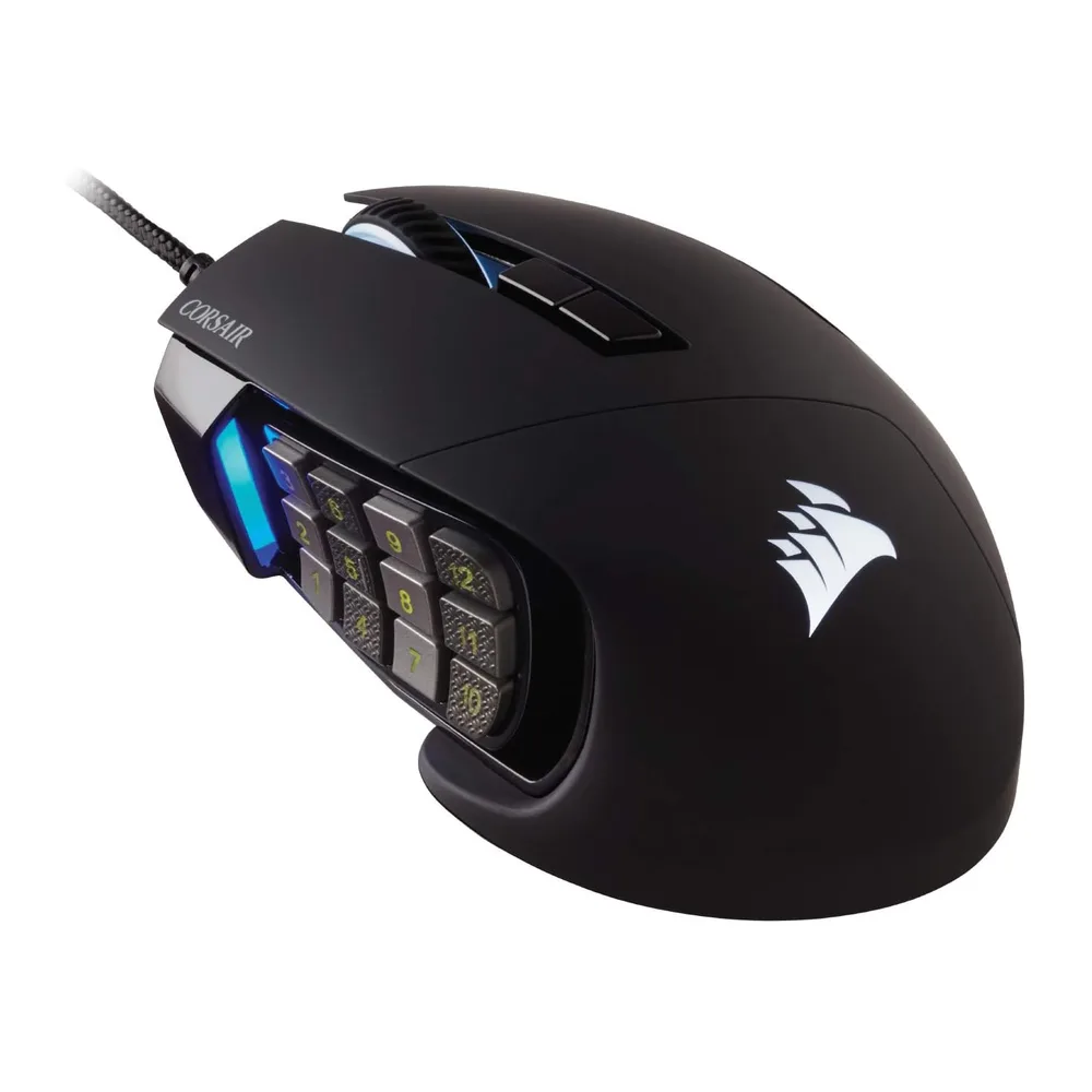 Corsair Scimitar RGB Elite Souris de Jeu Filaire MOBA/MMO – Noir