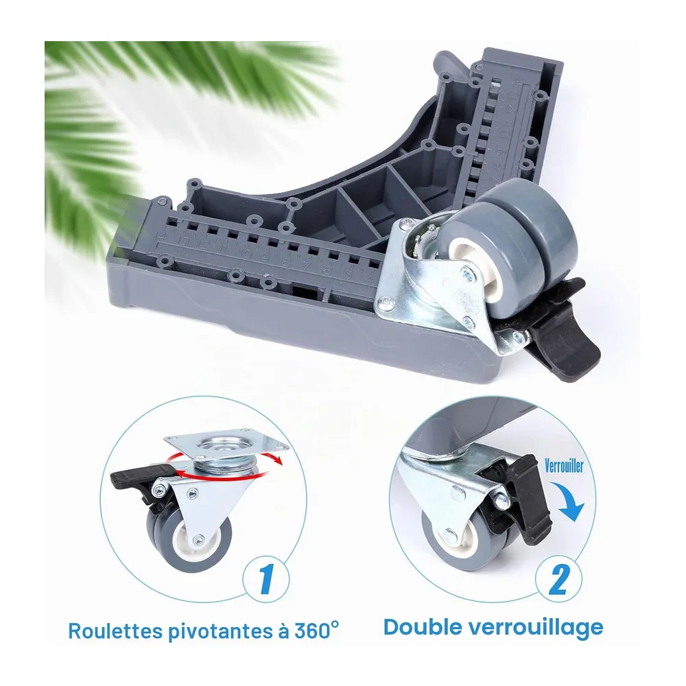 W B D WEIBIDA Support Machine à Laver 4 roulettes Verrouillables, Charge 200KG Socle Machine a Laver, Largeur Réglable d