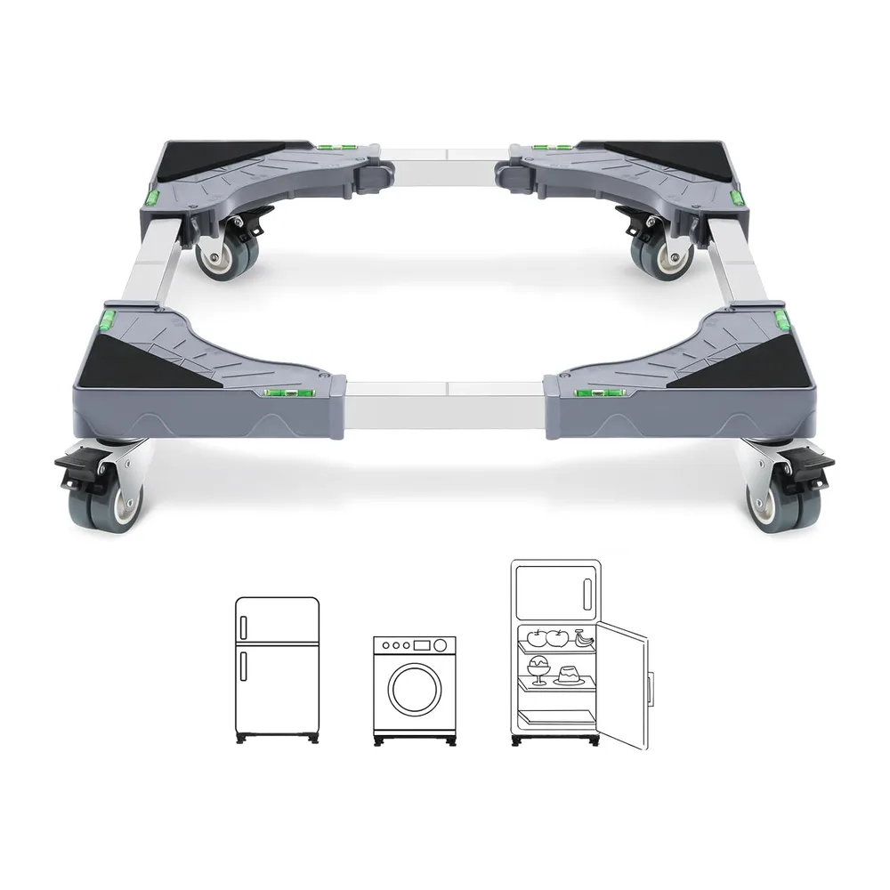 W B D WEIBIDA Support Machine à Laver 4 roulettes Verrouillables, Charge 200KG Socle Machine a Laver, Largeur Réglable d