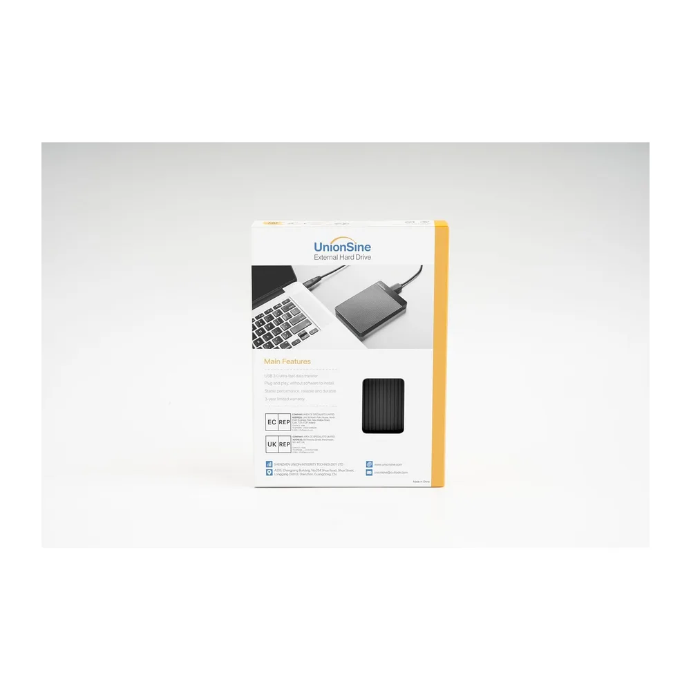 UnionSine Disque Dur Externe Portable 500Go Ultra-Mince 2.5" USB 3.0, SATA | Stockage HDD pour PC, Mac, Ordinateur de Bu