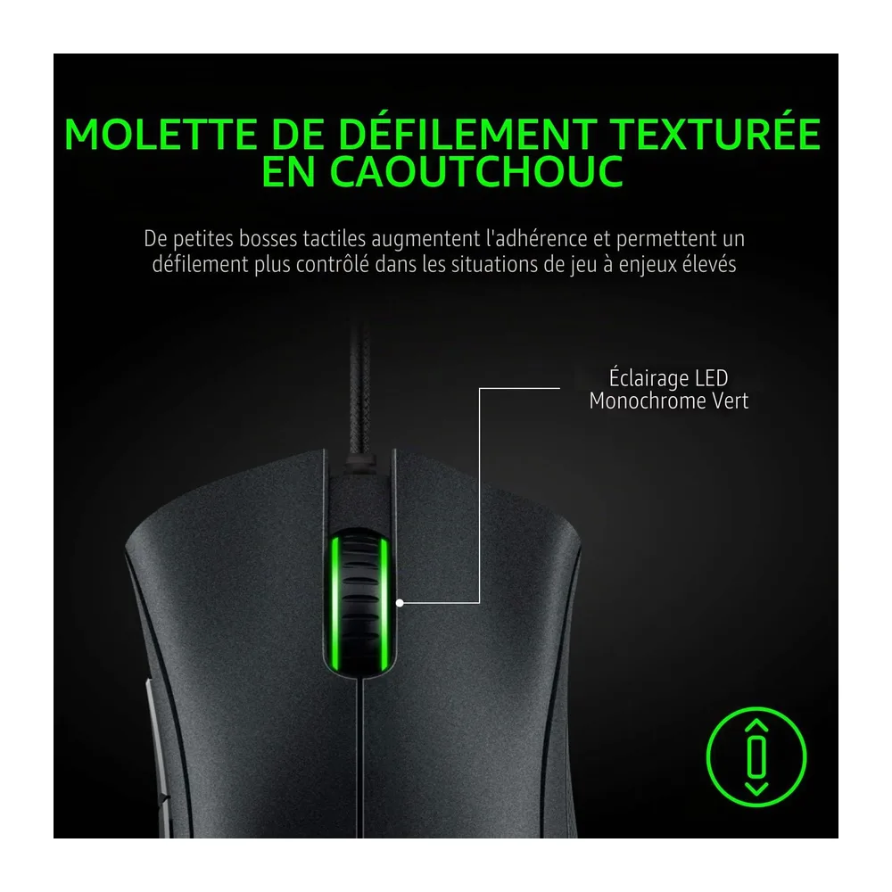 Razer DeathAdder Essential (2021) - Souris Gaming Filaire avec Capteur Optique de 6400 DPI (Design Ergonomique, 5 Bouton