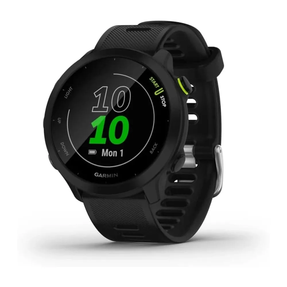 Garmin Forerunner 55 - Montre GPS Multi-activités Running avec Fonctions d’Entrainement Coach et Cardio au Poignet – Noi