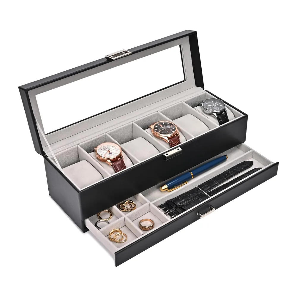 ProCase Boîte à Montres 2 Niveaux, 6 Emplacements avec Tiroir