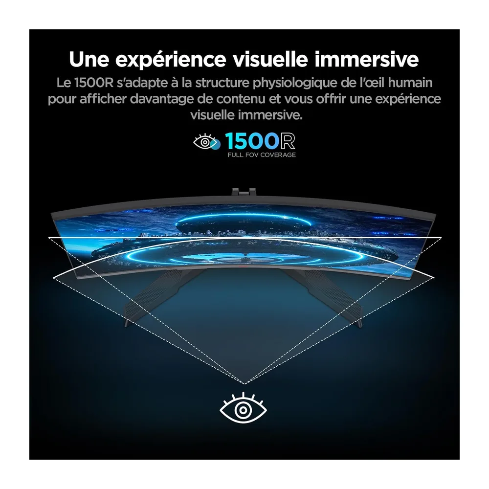KOORUI 24 Ecran PC Gamer Incurvé 180Hz MPRT 1ms 24E6CA | écran Gaming 1500R, Moniteur Full HD VA 3000：1, Adaptive Sync V