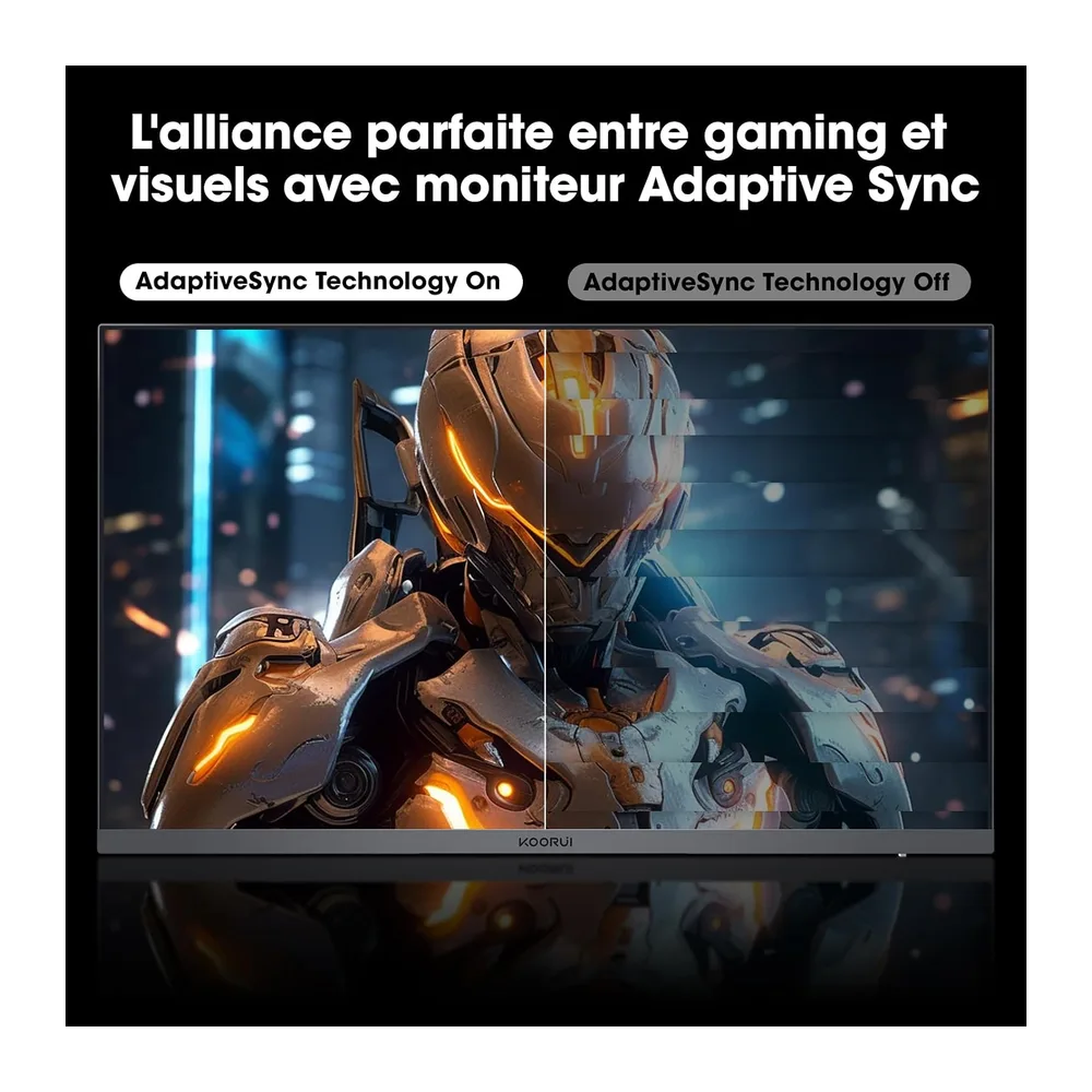 KOORUI 24 Ecran PC Gamer Incurvé 180Hz MPRT 1ms 24E6CA | écran Gaming 1500R, Moniteur Full HD VA 3000：1, Adaptive Sync V