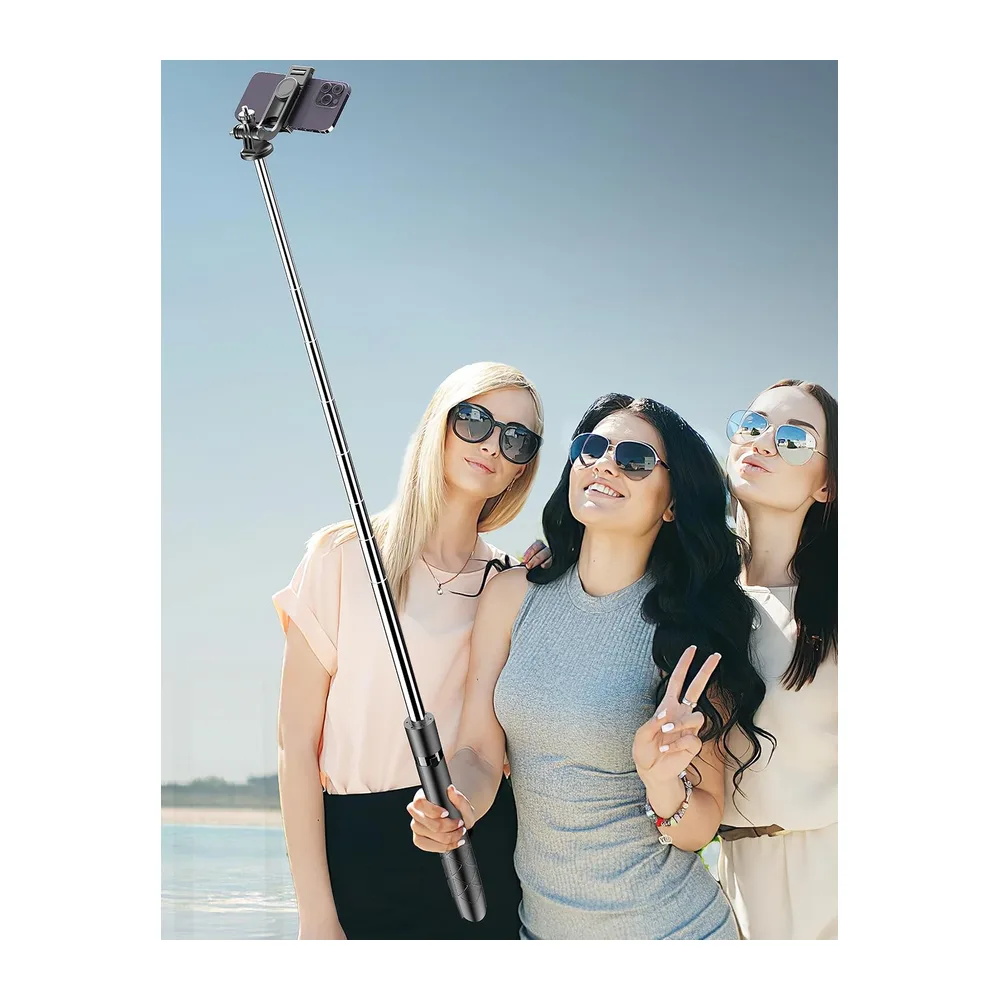 163.5CM Perche à Selfie, Trépied Smartphone, Extensible Selfie Stick Trépied de Téléphone avec Télécommandeet Support po