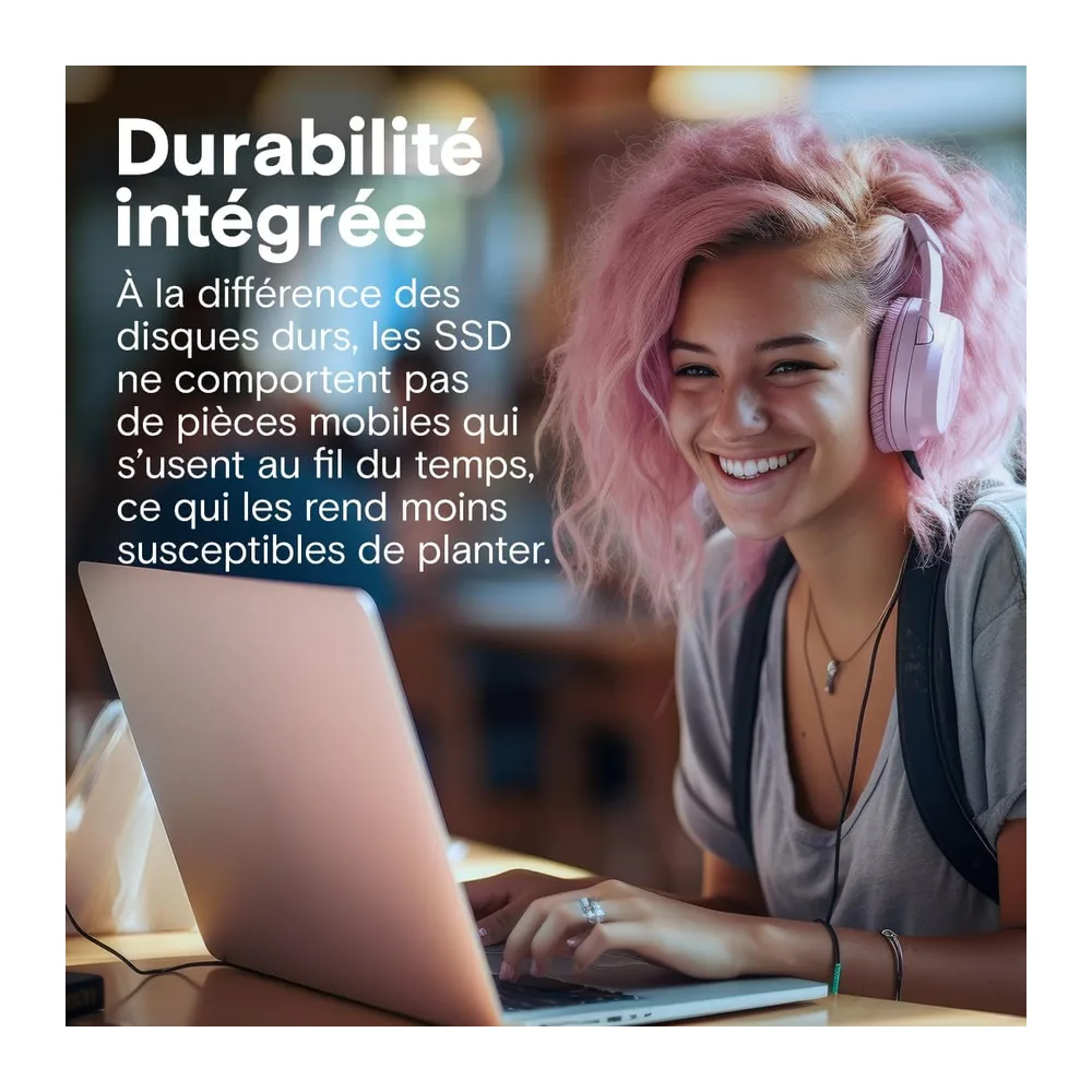 Crucial BX500 SATA SSD 1To2.5 Interne, jusqu'à 540MB/s, Compatible avec Ordinateur Portable et de Bureau (PC), 3D NAND, 