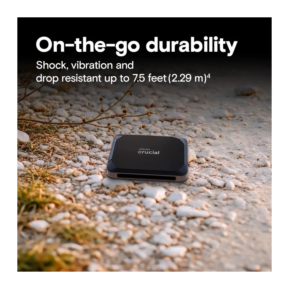 Crucial X9 1To Disque SSD Externe Portable, Jusqu’à 1050Mo/s, Compatible avec PC, Mac, PlayStation et Xbox, USB-C 3.2 - 