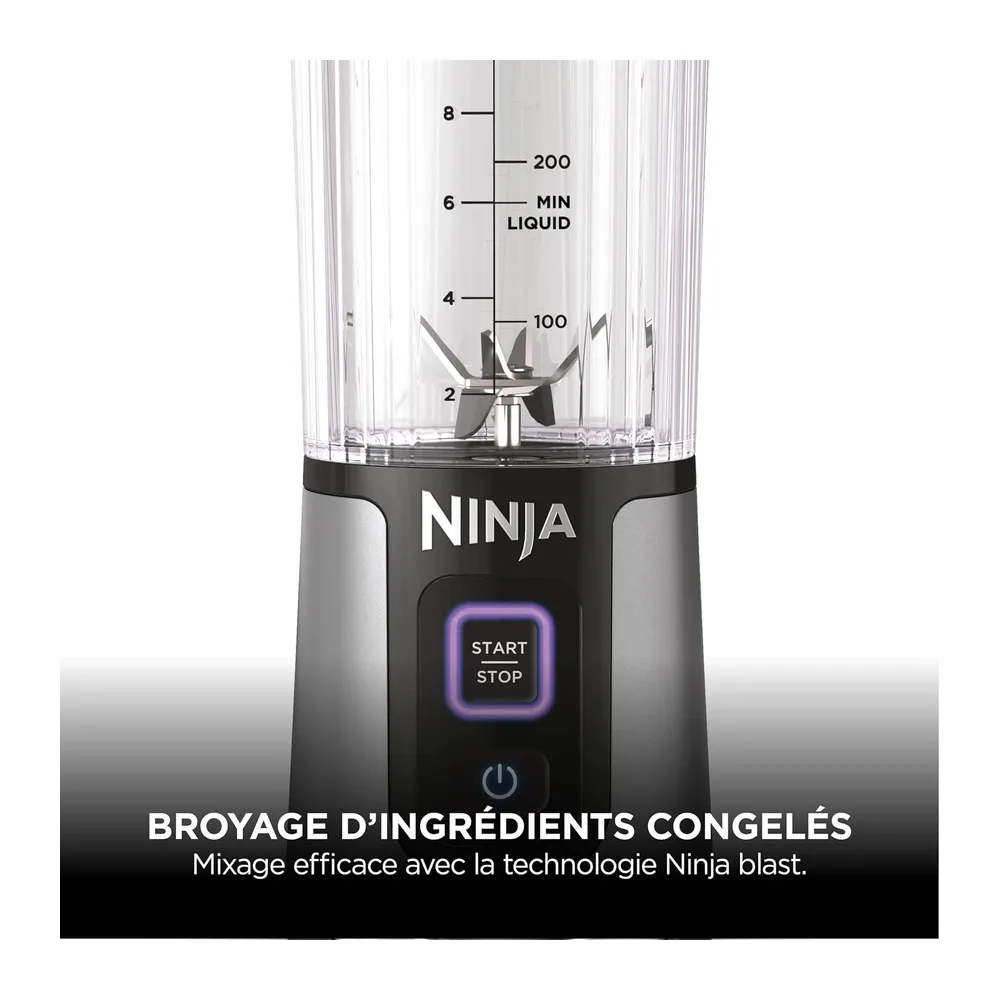 Ninja Blast Blender portable, 530 ml, couvercle résistant aux fuites et bec verseur, mini blender sans fil puissant, rec