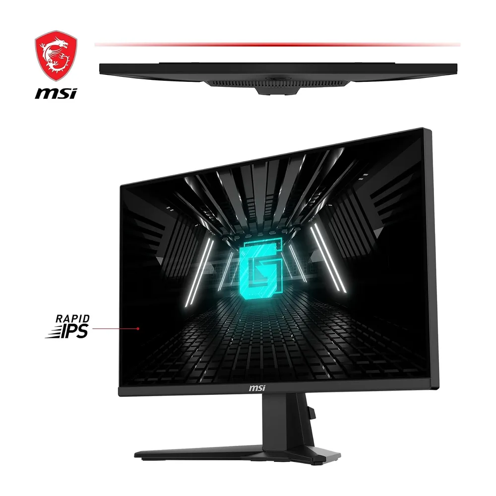 MSI G255F Écran Gaming 24.5" FHD | Dalle Rapid IPS 1920x1080, 180Hz, 1ms, compatible VESA, HDMI, DisplayPort, Adaptive-S