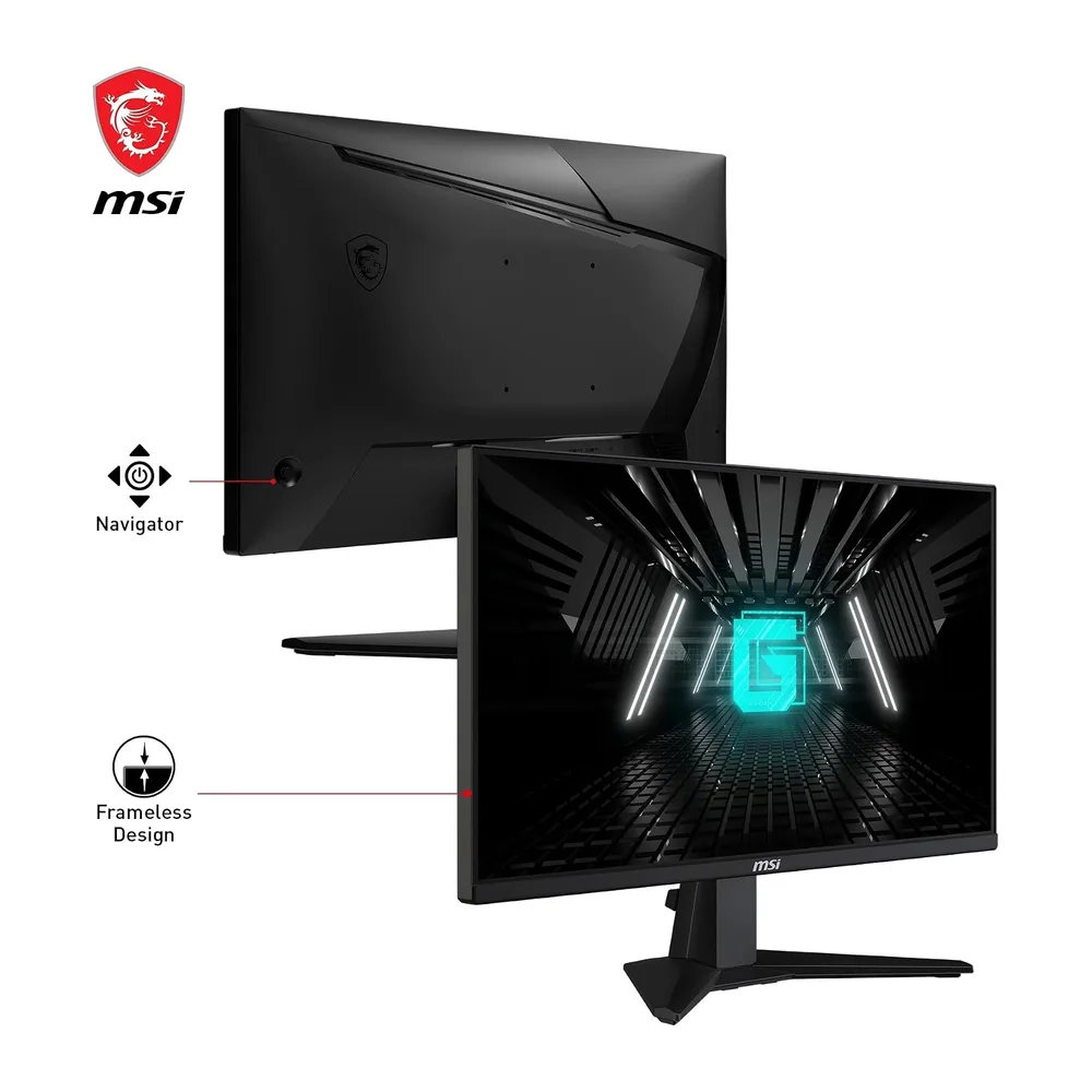 MSI G255F Écran Gaming 24.5" FHD | Dalle Rapid IPS 1920x1080, 180Hz, 1ms, compatible VESA, HDMI, DisplayPort, Adaptive-S