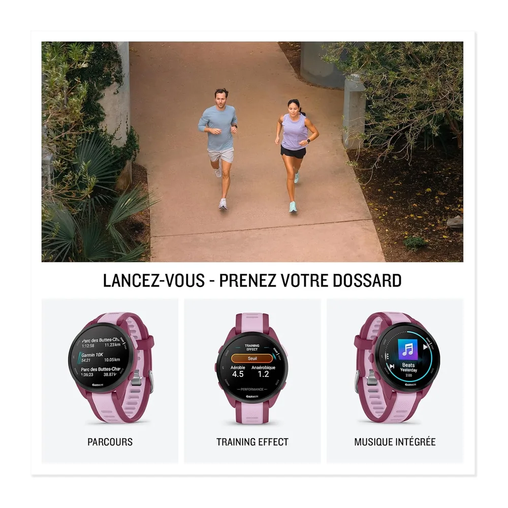 Garmin Forerunner 165 Music, Montre GPS connectée Running, Noir/Gris, 43mm | Écran AMOLED ultra-lumineux & tactile, auto