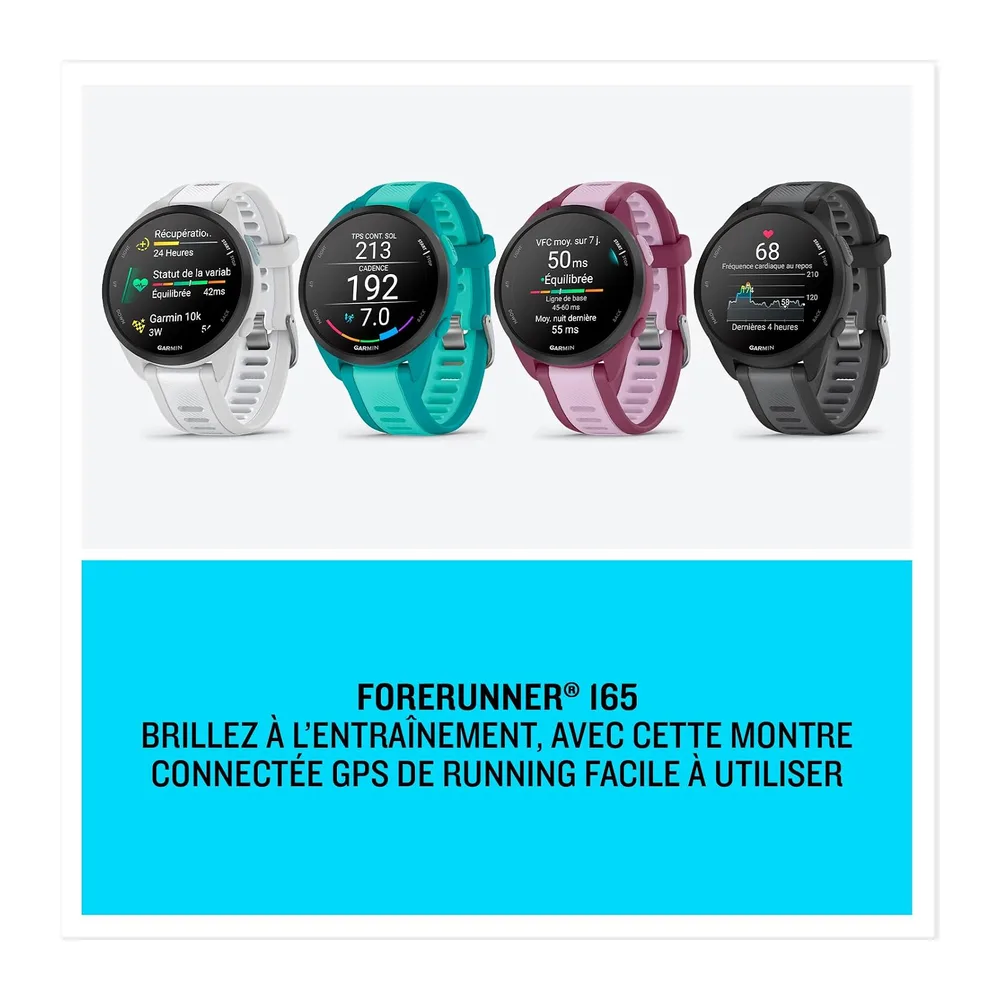Garmin Forerunner 165 Music, Montre GPS connectée Running, Noir/Gris, 43mm | Écran AMOLED ultra-lumineux & tactile, auto