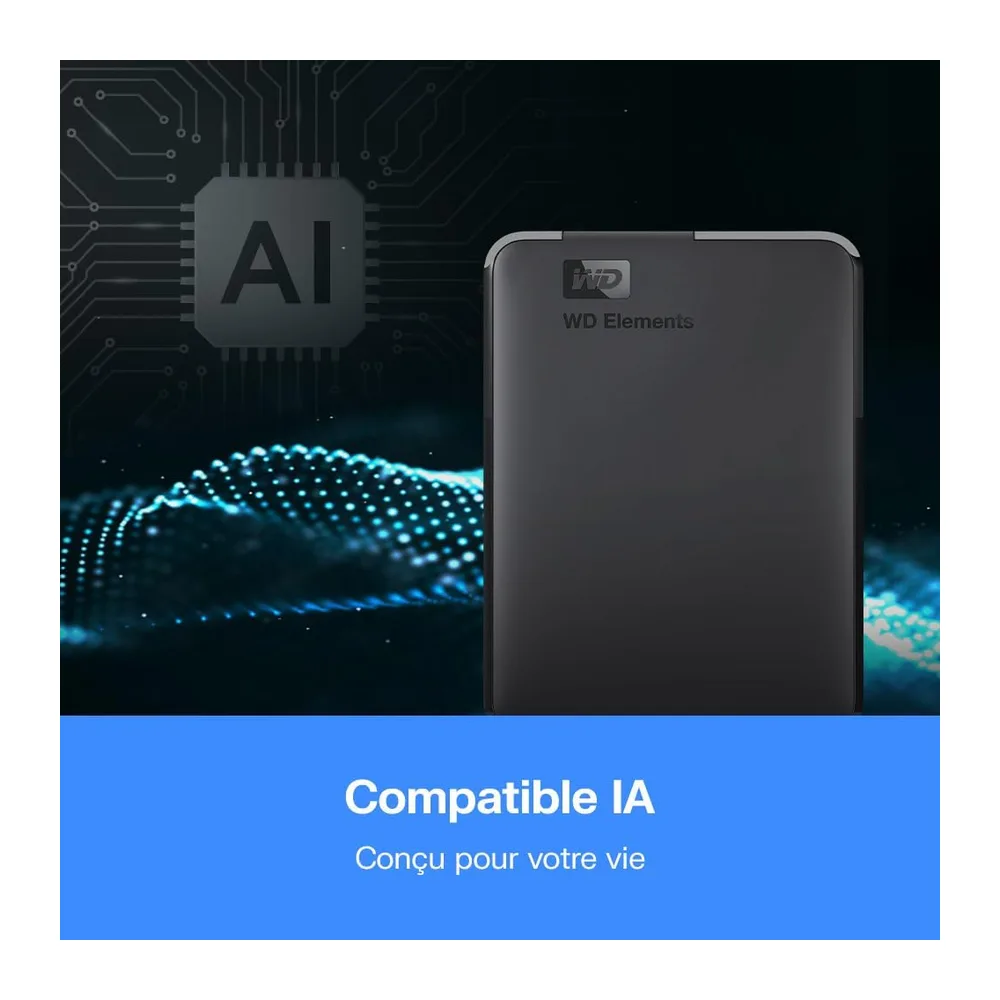 WD 6 to Elements Disque Dur Portable Externe, USB 3.0, Plug-and- Play, formaté pour Windows, Noir