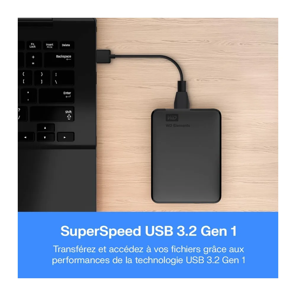 WD 6 to Elements Disque Dur Portable Externe, USB 3.0, Plug-and- Play, formaté pour Windows, Noir