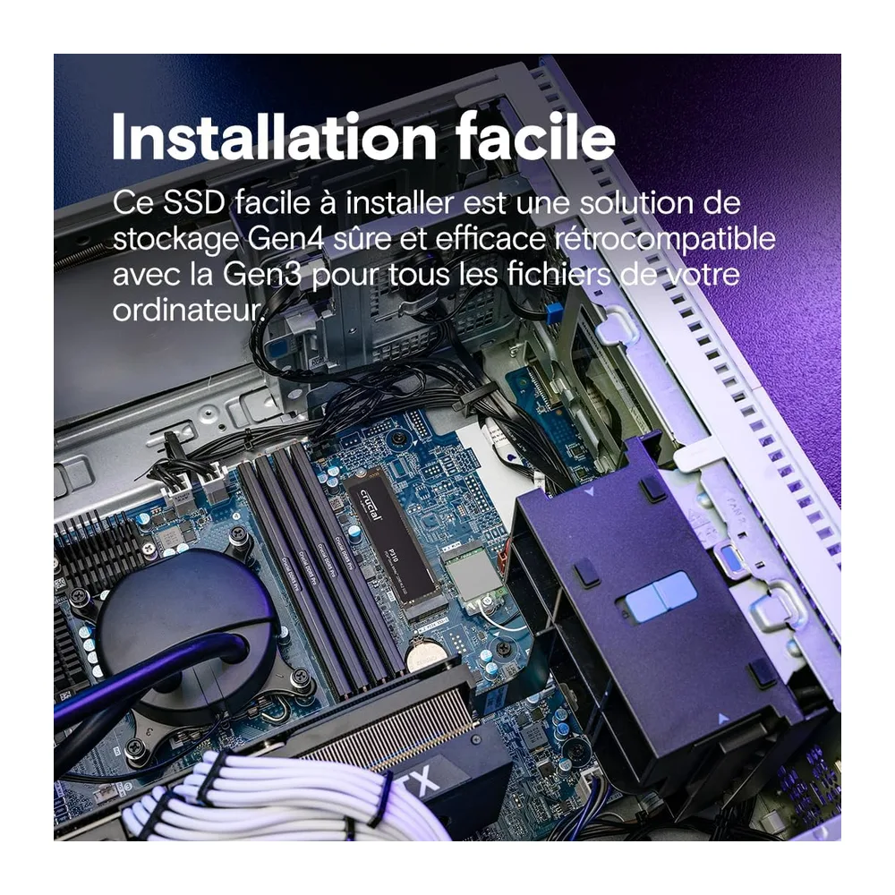 Crucial P310 SSD 1To PCIe Gen4 NVMe M.2 2280, Jusqu’à 7.100 Mo/s, Compatible avec Ordinateur Portable et de Bureau et Co