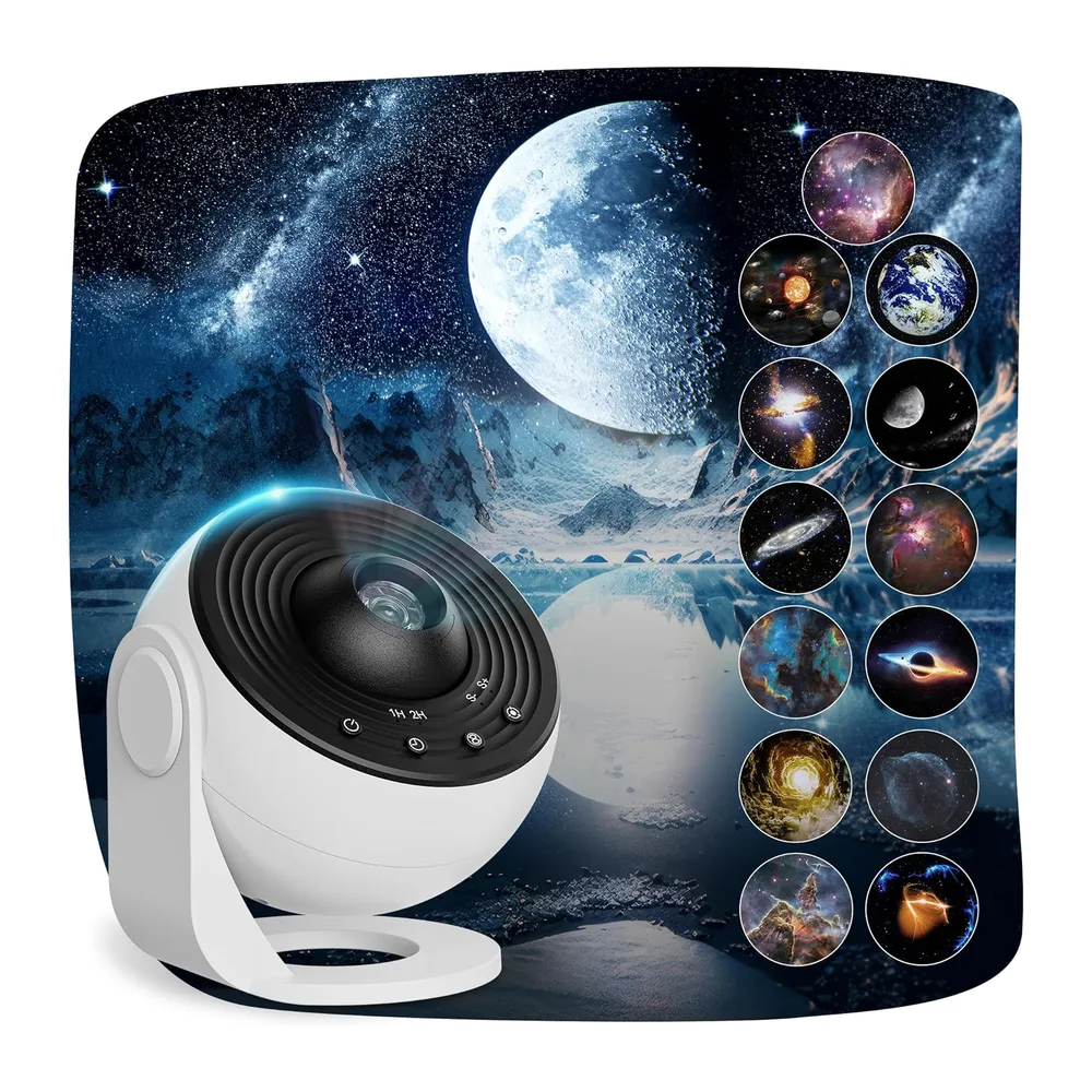 Macchiatto Pro Projecteur Ciel Etoile Planetarium Projecteur Galaxie avec 13 Disques de Film, Veilleuse Projecteur Régla