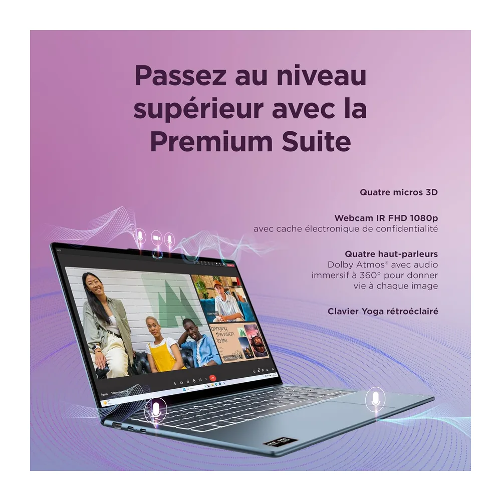 Lenovo Yoga Slim 7 14AKP10 - Ordinateur Portable 14'' WUXGA (AMD Ryzen AI 7 350, RAM 32Go, SSD 1Tb, IAMD Radeon 860M Gra