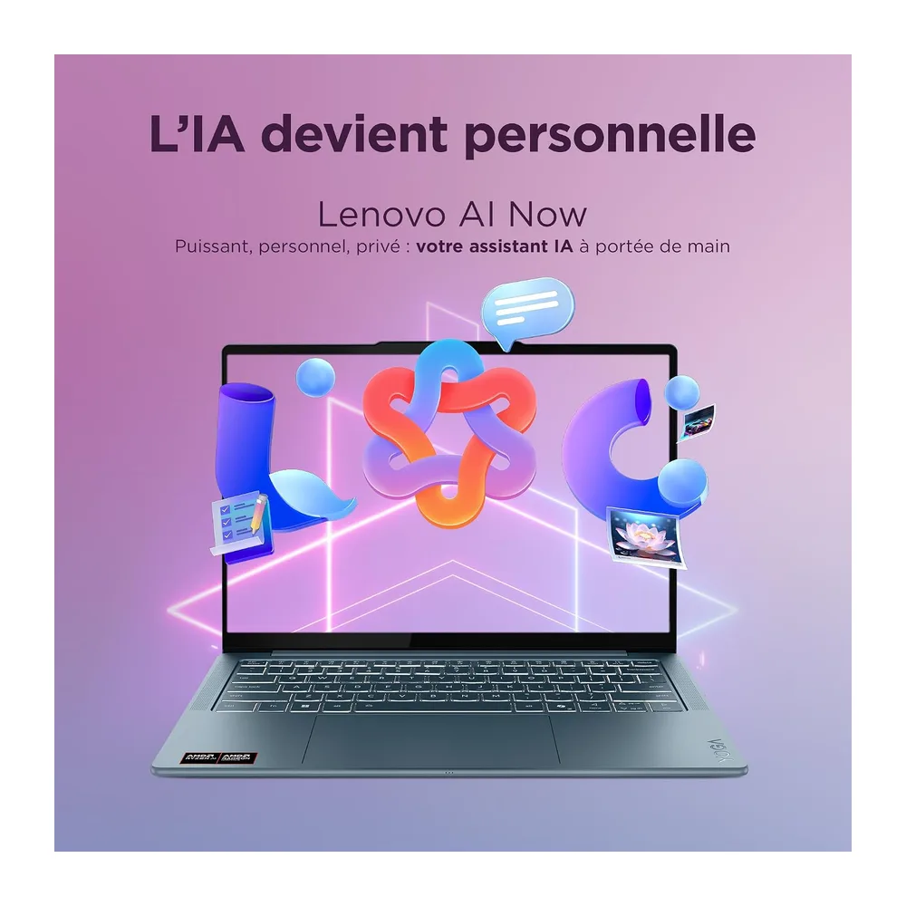 Lenovo Yoga Slim 7 14AKP10 - Ordinateur Portable 14'' WUXGA (AMD Ryzen AI 7 350, RAM 32Go, SSD 1Tb, IAMD Radeon 860M Gra