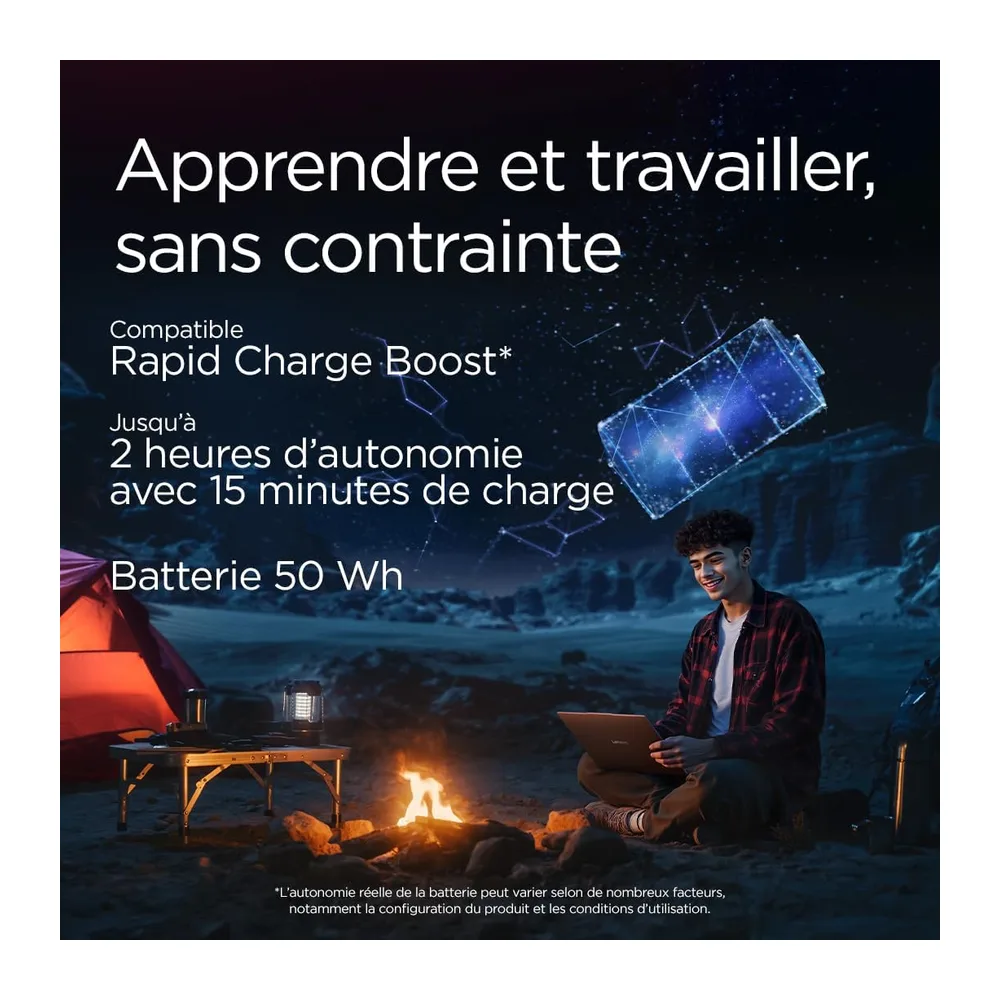 Lenovo IdeaPad Slim 3 15Q8X10 - Ordinateur Portable 15.3'' WUXGA Copilot+ (Snapdragon X X1-26-100, RAM 16Go, SSD 256Go, 