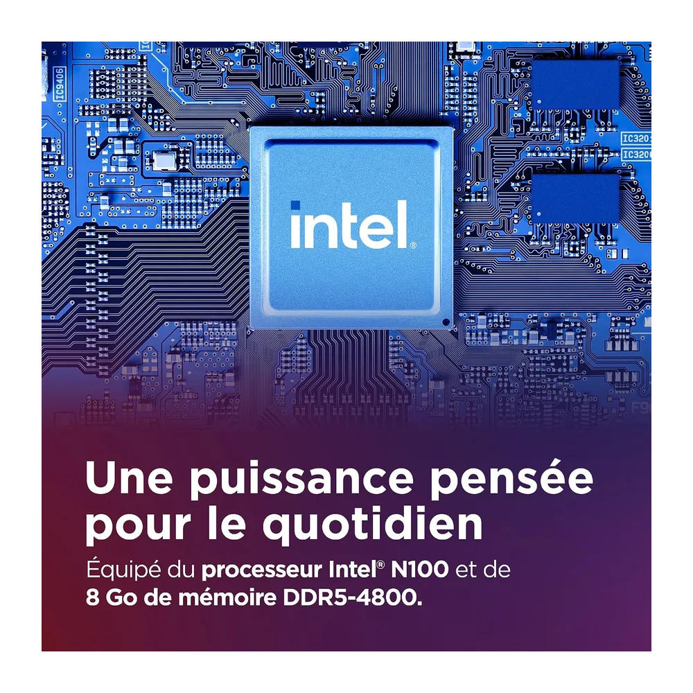 Lenovo IdeaCentre A100 Ordinateur de Bureau Tout-en-Un Écran 24" FHD, Intel N100, 512Go SSD, RAM 8Go, WiFi 6, Windows 11