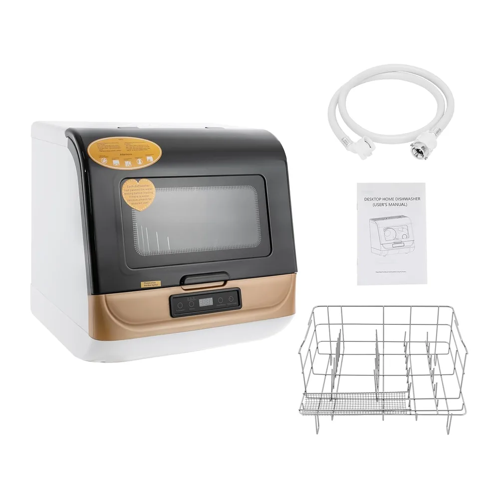 Lave-vaisselle de table pour 4 à 6 couverts, 3 programmes, lave-vaisselle compact, contrôle tactile, nettoyage par pulvé